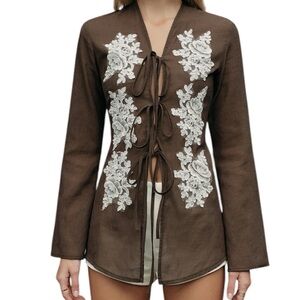 SemiSheer Lace-Front Top